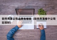 软件开发公司品牌有哪些（软件开发哪个公司比较好）